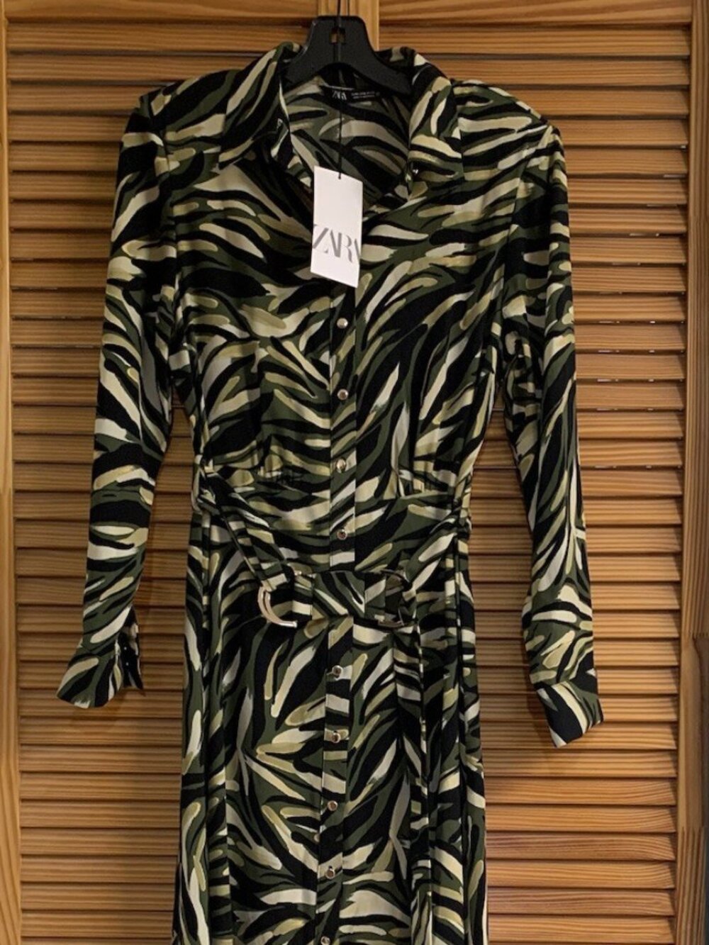 ZARA WOMEN PRINTED LONG SLEEVES FALL MIDI SHIRT DRESS MULTIC/2157/23 XS,M,L.